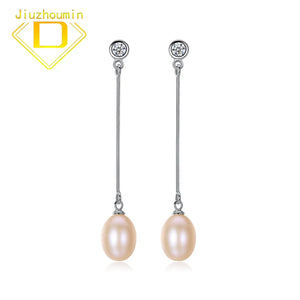 Freshwater Pearl Hook Earrings 925 Sterling Silver 8-9mm Fine Jewelry