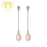Freshwater Pearl Hook Earrings 925 Sterling Silver 8-9mm Fine Jewelry