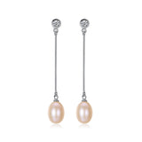 Freshwater Pearl Hook Earrings 925 Sterling Silver 8-9mm Fine Jewelry