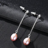 Freshwater Pearl Hook Earrings 925 Sterling Silver 8-9mm Fine Jewelry