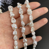 Natural Freshwater Pearl Irregular Coin Punch Loose Beads for DIY Jewelry