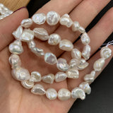 Natural Freshwater Pearl Irregular Coin Punch Loose Beads for DIY Jewelry