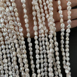 Natural Freshwater Pearl Irregular Coin Punch Loose Beads for DIY Jewelry