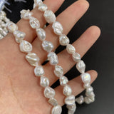 Natural Freshwater Pearl Irregular Coin Punch Loose Beads for DIY Jewelry