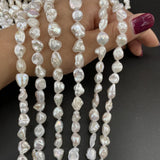 Natural Freshwater Pearl Irregular Coin Punch Loose Beads for DIY Jewelry