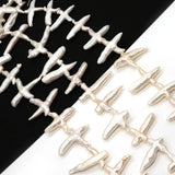 Natural Freshwater Pearl Irregular Cross Beads 10-45mm Jewelry DIY