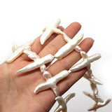 Natural Freshwater Pearl Irregular Cross Beads 10-45mm Jewelry DIY