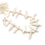 Natural Freshwater Pearl Irregular Cross Beads 10-45mm Jewelry DIY