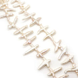 Natural Freshwater Pearl Irregular Cross Beads 10-45mm Jewelry DIY
