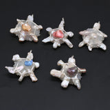 Natural Freshwater Pearl Pendant Druzy Agat Charms for Jewelry Making