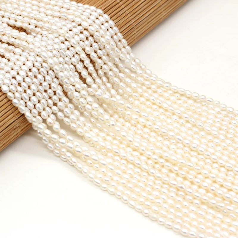 Freshwater Pearl Mini Rice Beads Necklace DIY 36cm
