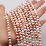 Natural Freshwater Pearl Mix-Color Round Loose Beads 8-9mm DIY Bracelet Necklace