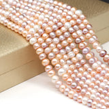 Natural Freshwater Pearl Mix-Color Round Loose Beads 8-9mm DIY Bracelet Necklace
