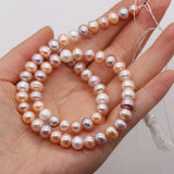 Natural Freshwater Pearl Mix-Color Round Loose Beads 8-9mm DIY Bracelet Necklace