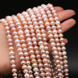 Natural Freshwater Pearl Mix-Color Round Loose Beads 8-9mm DIY Bracelet Necklace