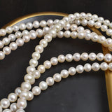 Natural Freshwater Pearl Nearly Round 7-8mm Beads DIY Beading Materials