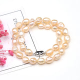 10-11mm Light Orange Freshwater Pearl Necklace for Women Wedding Gift