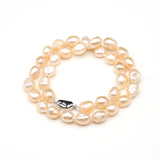 10-11mm Light Orange Freshwater Pearl Necklace for Women Wedding Gift