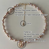 Natural Freshwater Pearl Necklace 5-6mm Size Purple Pink Choker Necklace