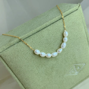 Freshwater Pearl Necklace 925 Silver Chains Personalized Mother's Gift
