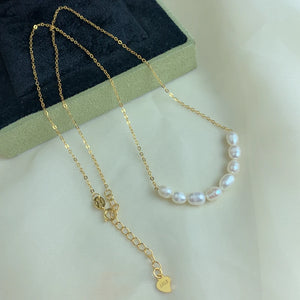 Freshwater Pearl Necklace 925 Silver Chains Personalized Mother's Gift