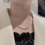 Freshwater Pearl Necklace 925 Silver Chains Personalized Mother's Gift