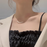 Freshwater Pearl Necklace 925 Silver Chains Personalized Mother's Gift