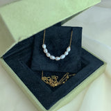 Freshwater Pearl Necklace 925 Silver Chains Personalized Mother's Gift