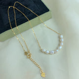 Freshwater Pearl Necklace 925 Silver Chains Personalized Mother's Gift