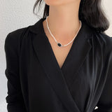 Freshwater Pearl Necklace 925 Silver Agate Choker