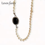Freshwater Pearl Necklace 925 Silver Agate Choker