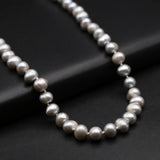 Baroque Freshwater Pearl Necklace Purple Orange Beads 7-8mm