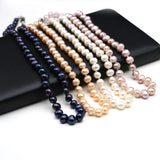 Baroque Freshwater Pearl Necklace Purple Orange Beads 7-8mm