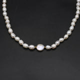 Baroque Freshwater Pearl Necklace Purple Orange Beads 7-8mm