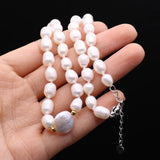 Baroque Freshwater Pearl Necklace Purple Orange Beads 7-8mm