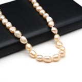 Baroque Freshwater Pearl Necklace Purple Orange Beads 7-8mm