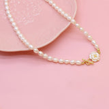 Natural Freshwater Pearl Necklace Baroque Rice Women's Jewelry