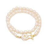 Natural Freshwater Pearl Necklace Baroque Rice Women's Jewelry