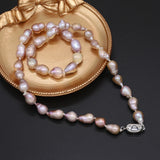 Baroque Rice Shape Freshwater Pearl Necklace Women Accessories