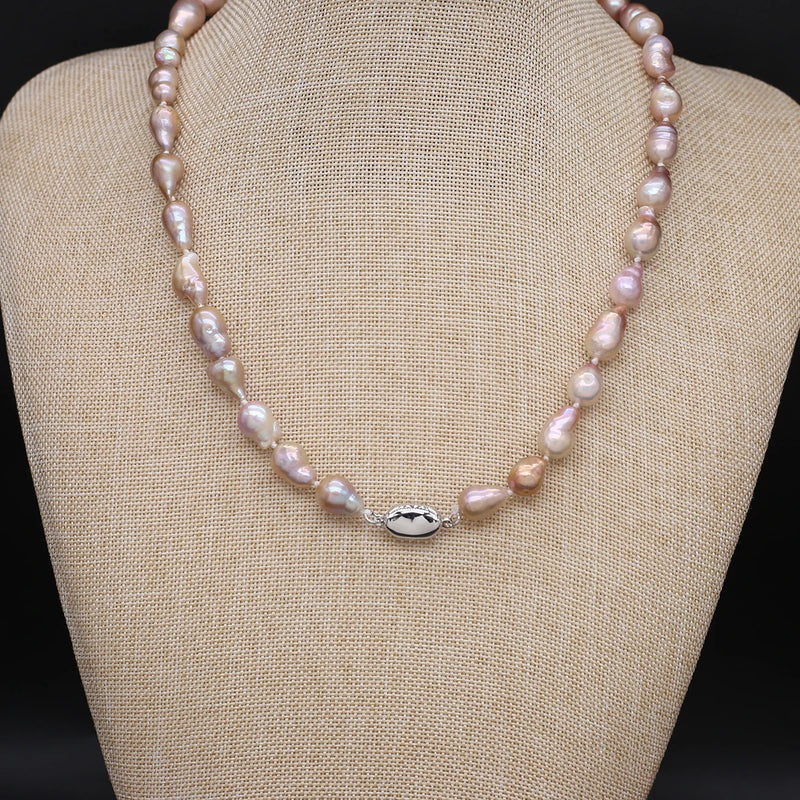 Baroque Rice Shape Freshwater Pearl Necklace Women Accessories