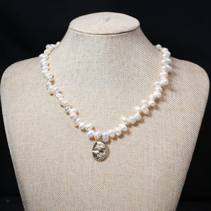 Baroque Round Freshwater Pearl Necklace Women Accessories
