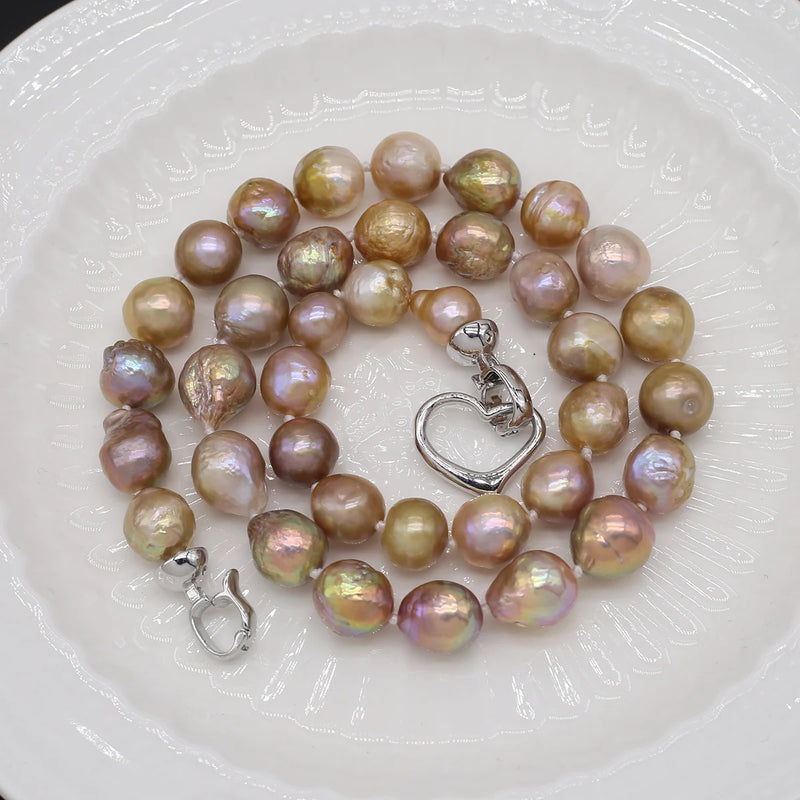 Natural Freshwater Pearl Necklace Baroque Round Accessories Women