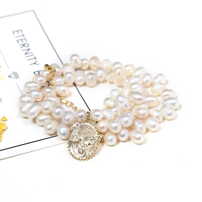 Baroque Round Freshwater Pearl Necklace Women Accessories