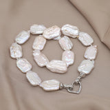 Freshwater Pearl Necklace Baroque Square Women's Jewelry