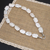 Freshwater Pearl Necklace Baroque Square Women's Jewelry