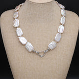 Freshwater Pearl Necklace Baroque Square Women's Jewelry