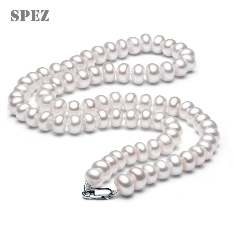 Freshwater Pearl Necklace Women Vintage Plated Choker Necklaces