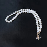 Freshwater Pearl Necklace Irregular Round Women's Wedding Jewelry