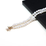 Freshwater Pearl Necklace Irregular Round Women's Wedding Jewelry