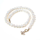Freshwater Pearl Necklace Irregular Round Women's Wedding Jewelry